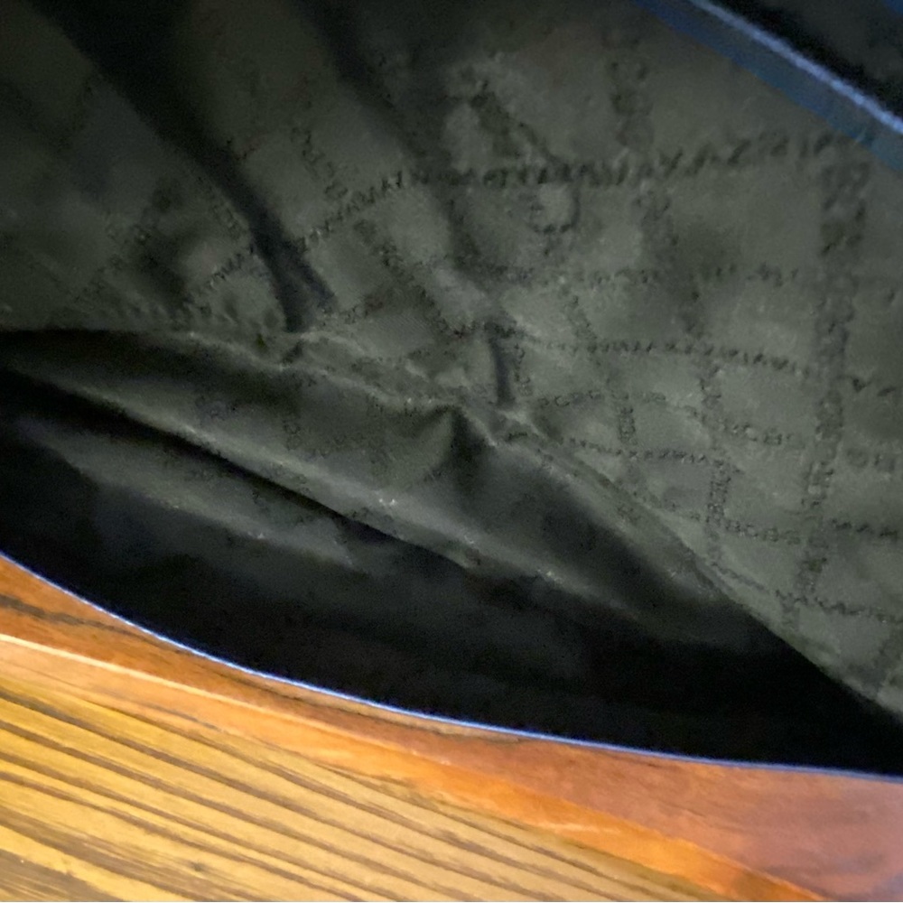 NWOT. BCBG Maxazria navy blue (shimmery look) clutch/shoulder strap handbag. - Picture 12 of 13